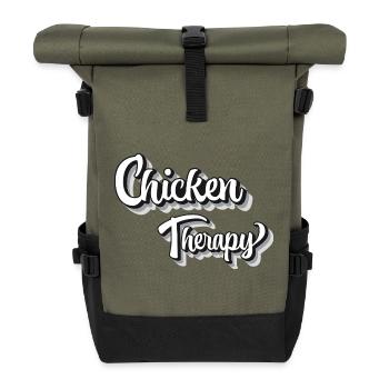Fans de poulet - Coq - Coq - Poulet de soie - Bio - Sac à dos roll top - olive/noir - Devant