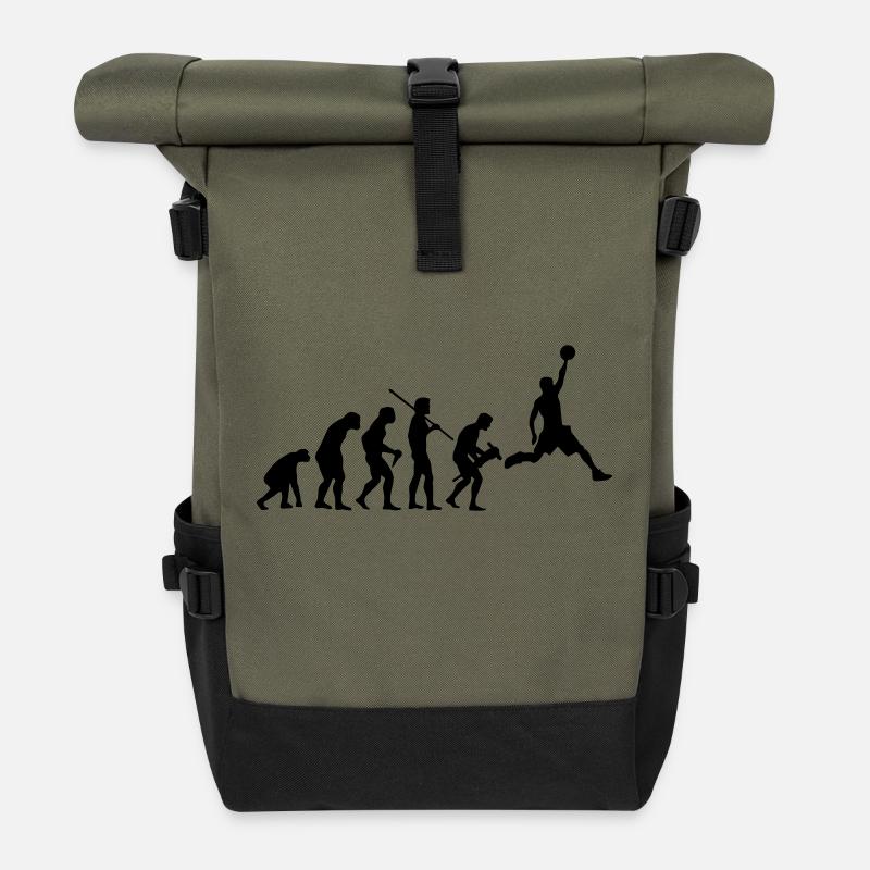 BASKETBALL EVOLUTION - Sac à dos roll top - olive/noir