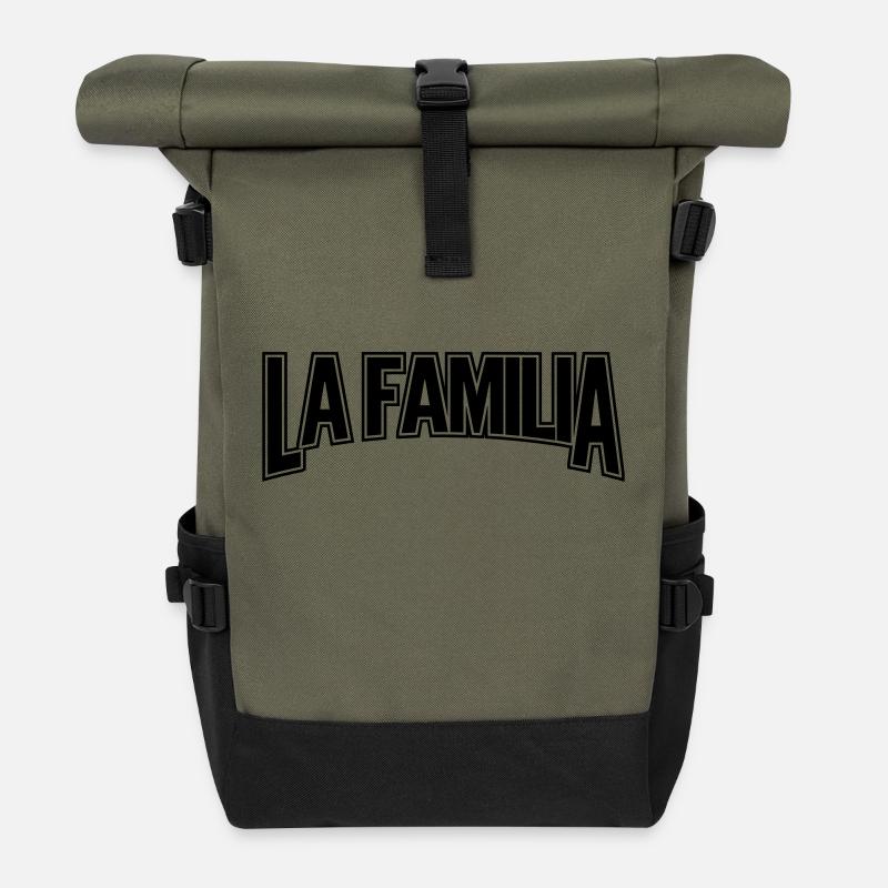 LA FAMILIA - Rolltop Rucksack - Olive/Schwarz