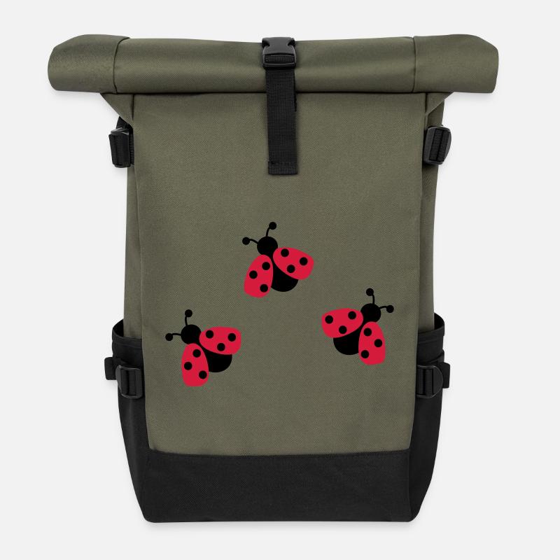 6254398 118120415 Marienkaefer - Rolltop Rucksack - Olive/Schwarz
