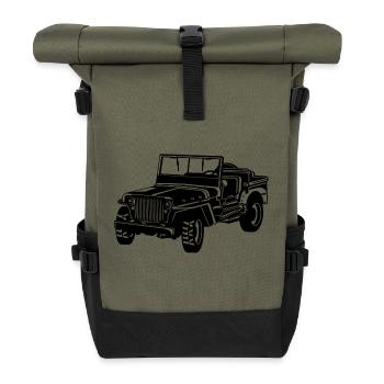 Geländewagen / Jeep SUV 02_schwarz - Rolltop Rucksack - Olive/Schwarz - Vorne