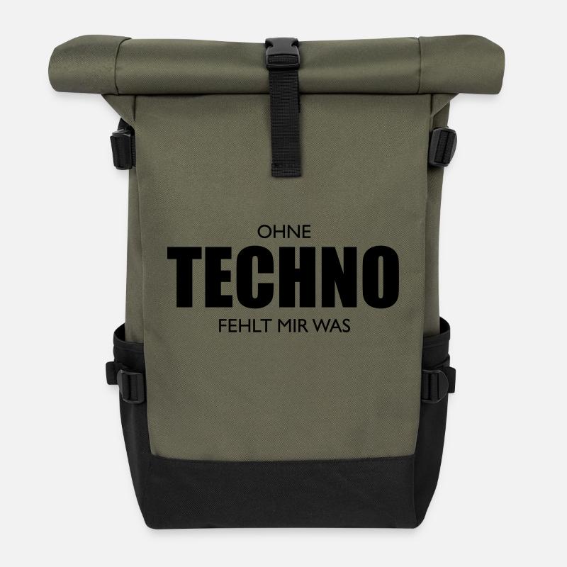 Sans la techno, il te manque quelque chose - Sac à dos roll top - olive/noir