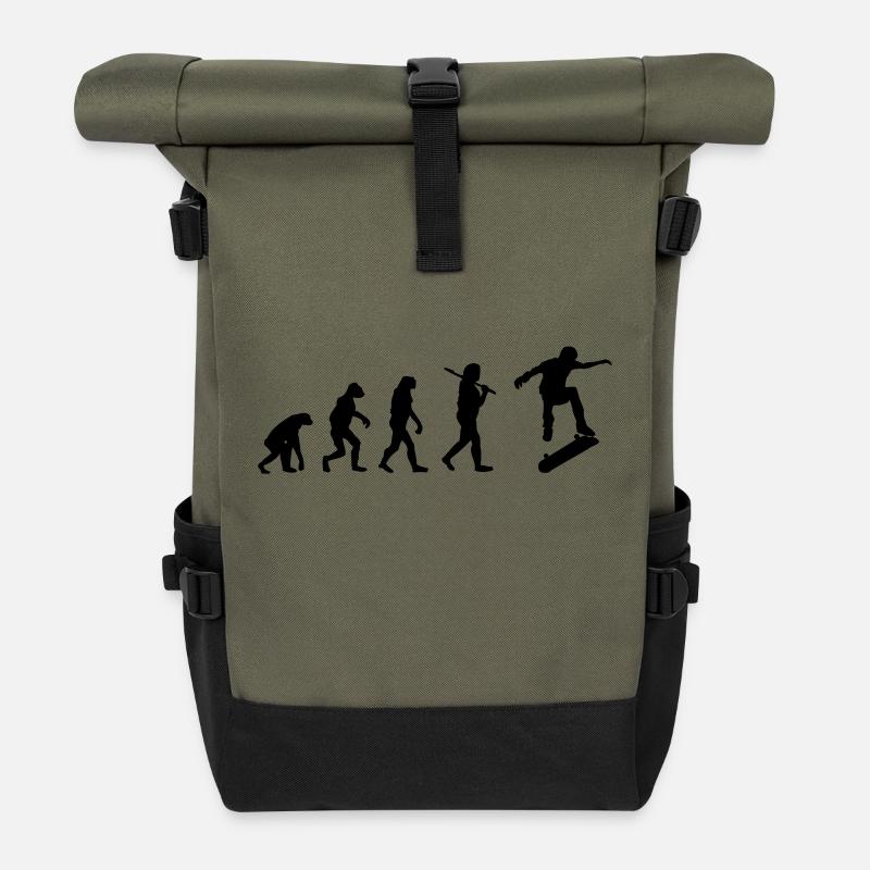 Skate Evolution - Roll Top Backpack - olive/black