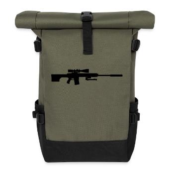 Scharfschütze sniper Gewehr - Rolltop Rucksack - Olive/Schwarz - Vorne