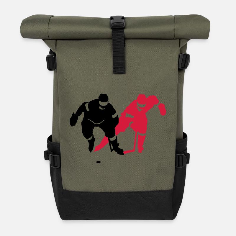 Eishockey - Rolltop Rucksack - Olive/Schwarz
