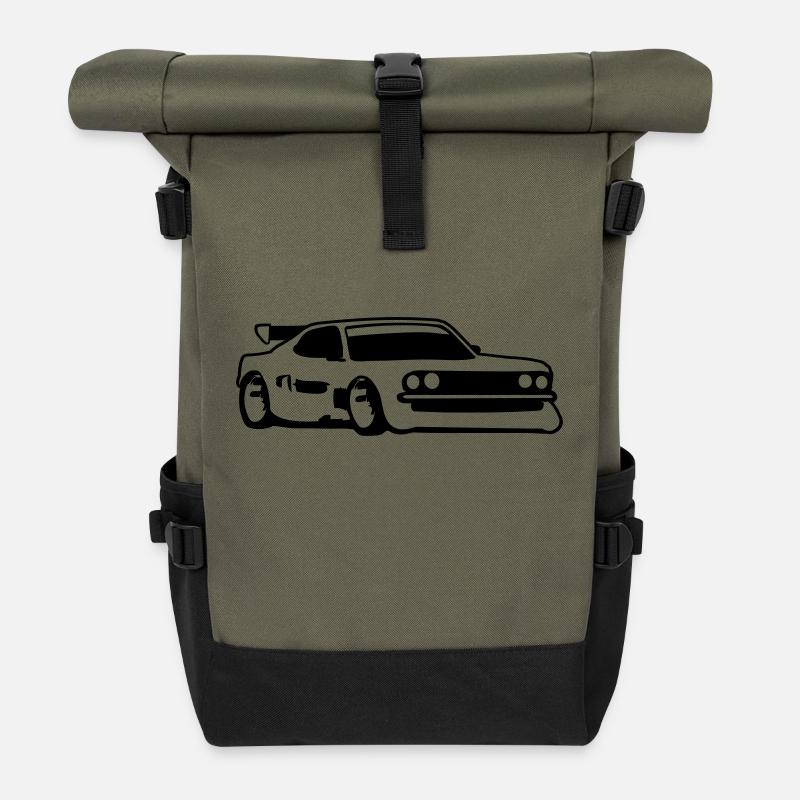 Rennauto Tuning Car - Rolltop Rucksack - Olive/Schwarz