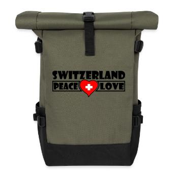Switzerland - Roll Top Backpack - olive/black - Front