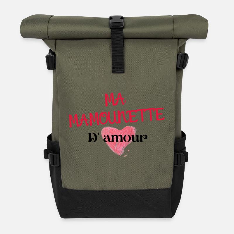 fête des mamans d' amour - Sac à dos roll top - olive/noir
