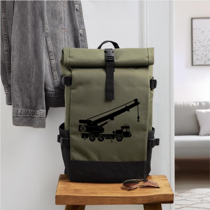 Kranwagen oder Abschleppwagen Rolltop Rucksack