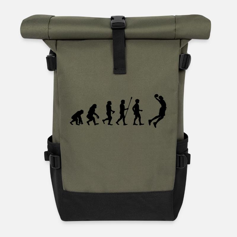basketball Evolution - Joueurs de basket-ball dunking - Sac à dos roll top - olive/noir