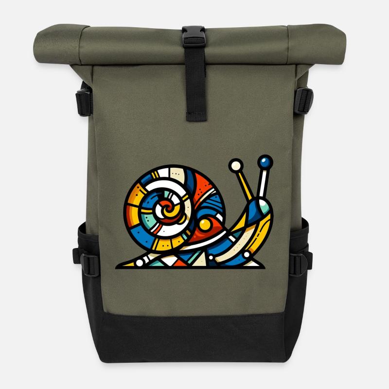 Schnecke - Rolltop Rucksack - Olive/Schwarz