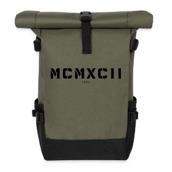 Chiffres romains année de naissance Fabriqué en 1992 - Sac à dos roll top - olive/noir - Devant