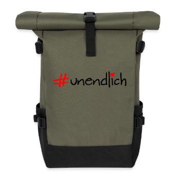 unendlich - Rolltop Rucksack - Olive/Schwarz - Vorne