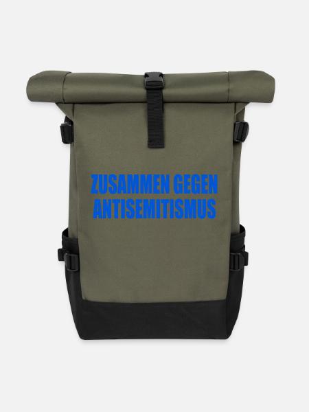 zusammen gegen antisemitismus - Rolltop Rucksack - Olive/Schwarz