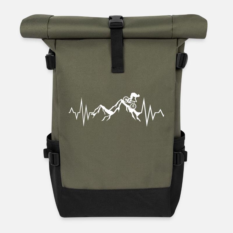 Vététistes - Sac à dos roll top - olive/noir
