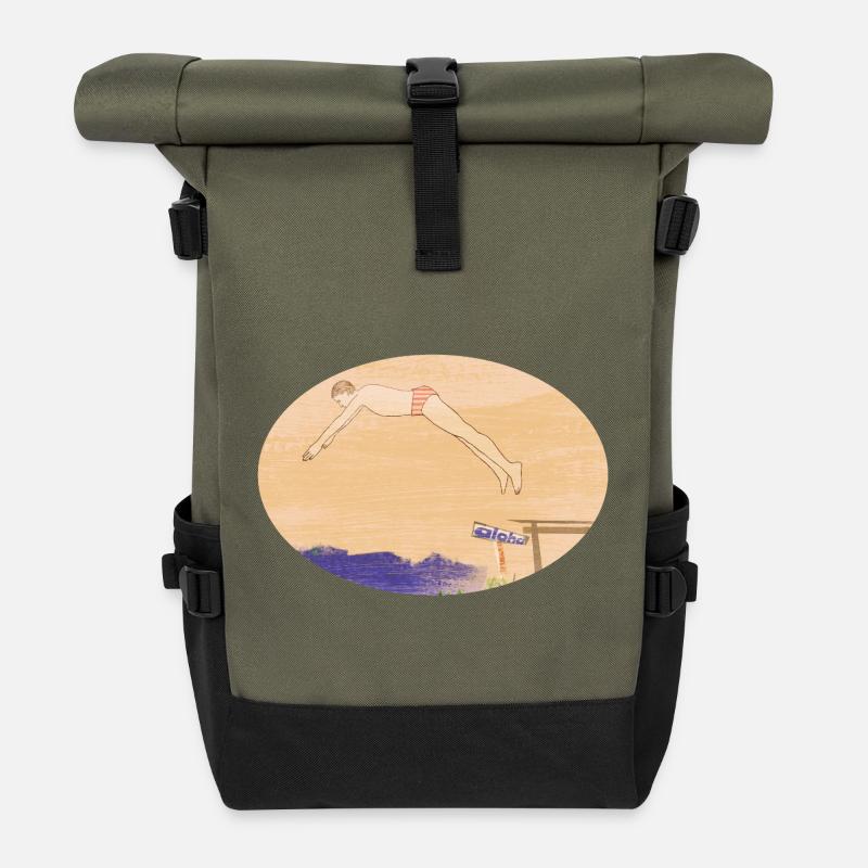 Schwimmen - Rolltop Rucksack - Olive/Schwarz
