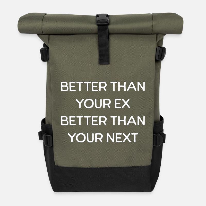 Besser als Ihr Ex-Text - Rolltop Rucksack - Olive/Schwarz