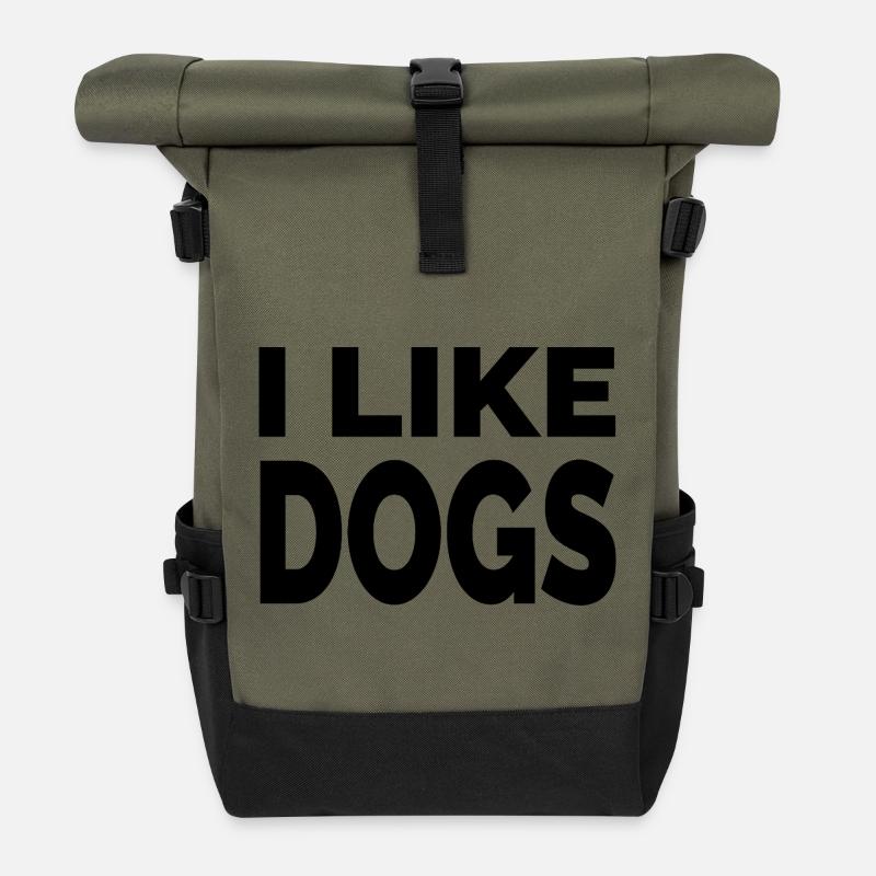 canine - Roll Top Backpack - olive/black