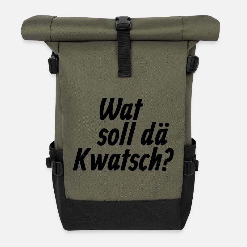 Wat soll dä Kwatsch - Et Kölsche Jrundjesetz §9 - Rolltop Rucksack - Olive/Schwarz