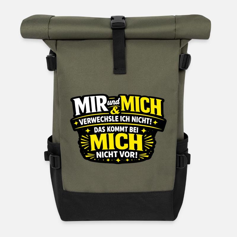 Je ne confonds pas moi et moi – grammaire - Sac à dos roll top - olive/noir