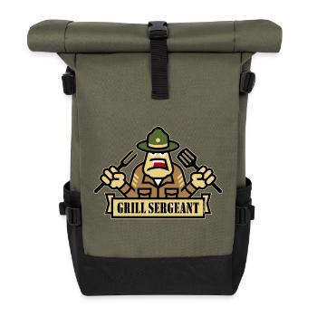 Grill Sergeant (Grilling / BBQ / Barbecue / Outl) - Roll Top Backpack - olive/black - Front