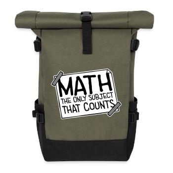 Les mathématiques La seule matière qui compte Nerd Mathe Logo - Sac à dos roll top - olive/noir - Devant