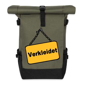 Party Shirt ,Feiern , Karneval, Verkleidet(25) - Rolltop Rucksack - Olive/Schwarz - Vorne