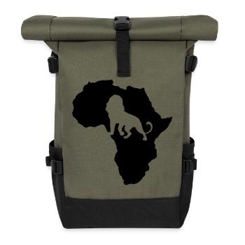 Lion Africa Safari Kenya Serengeti Roots Reggae - Roll Top Backpack - olive/black - Front