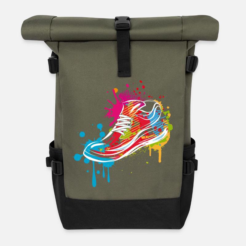 Graffiti Sneaker - Sac à dos roll top - olive/noir
