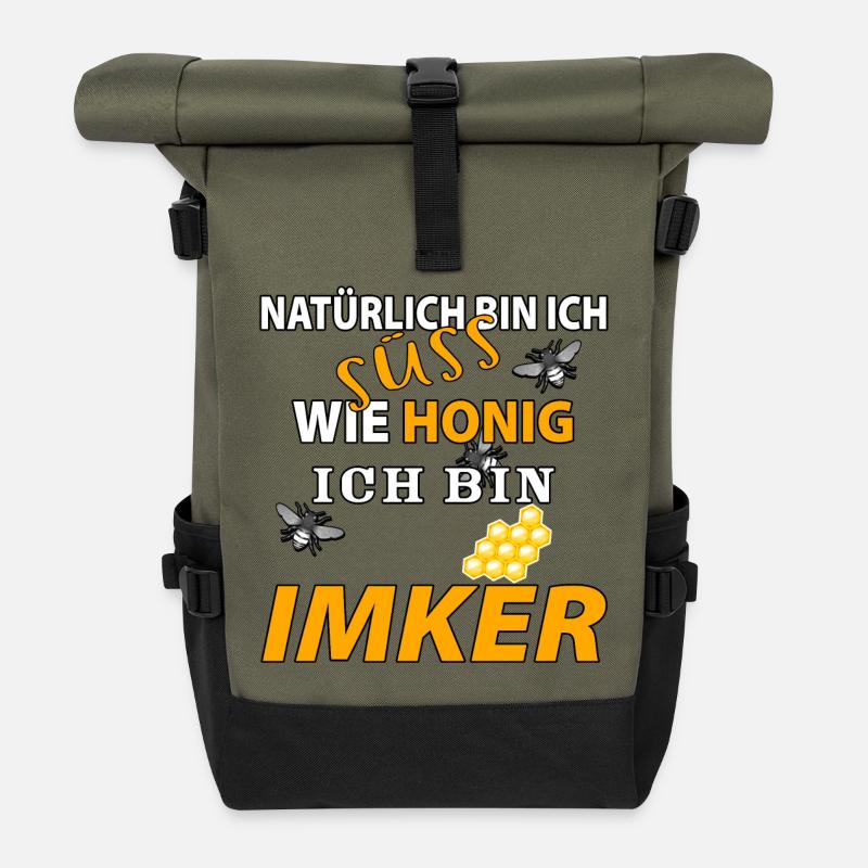 Natürlich bin ich süss wie Honig ich bin Imker - Rolltop Rucksack - Olive/Schwarz