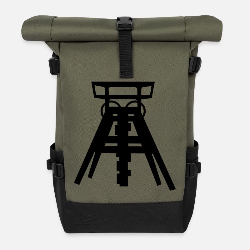 zeche ruhrgebiet - Rolltop Rucksack - Olive/Schwarz
