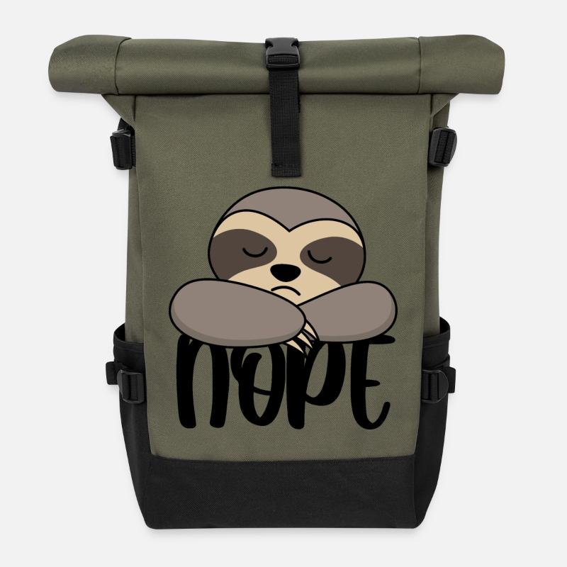 sloth - Roll Top Backpack - olive/black