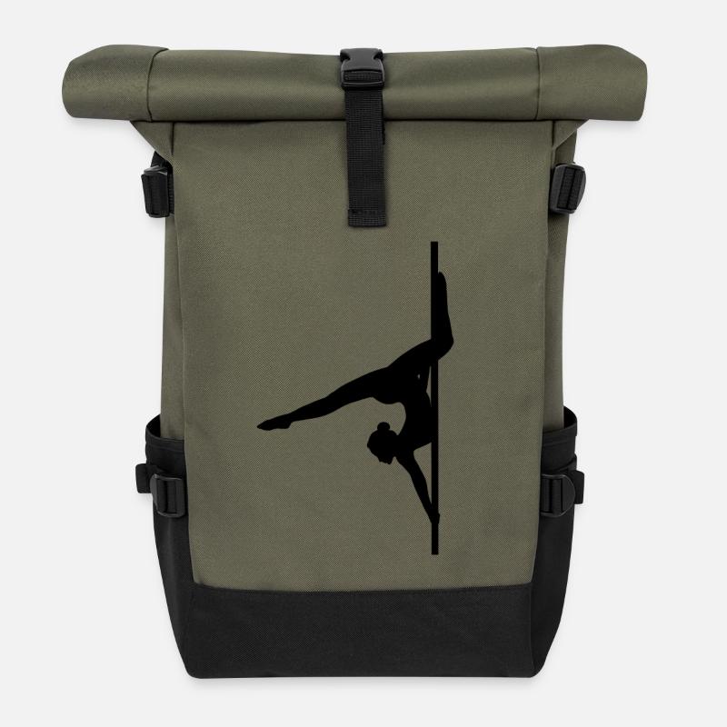 Pole Dance Forme Ombre Figure Papillon - Sac à dos roll top - olive/noir