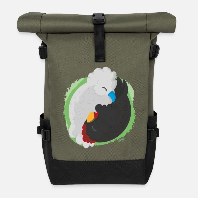 Jing Jang Hühner - Rolltop Rucksack - Olive/Schwarz
