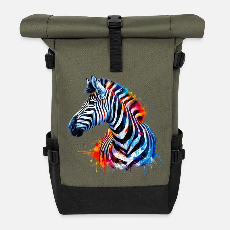 Zebra - Rolltop Rucksack - Olive/Schwarz