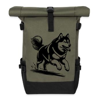 Malamute d’Alaska - Sac à dos roll top - olive/noir - Devant