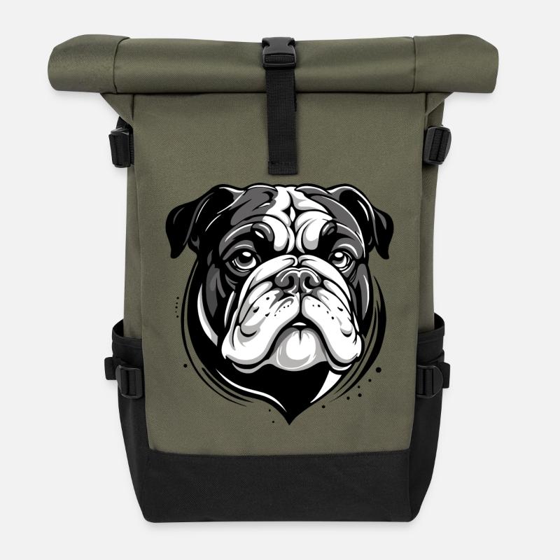 BULLDOG - Roll Top Backpack - olive/black