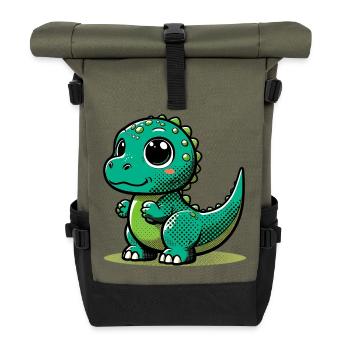 Dinosaur - Roll Top Backpack - olive/black - Front