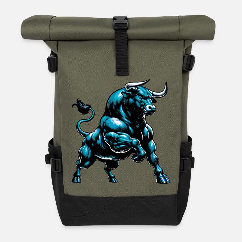 Stier - Rolltop Rucksack - Olive/Schwarz
