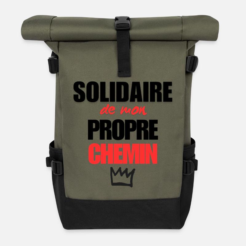 My Own Path - Roll Top Backpack - olive/black
