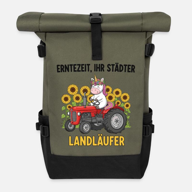Erntezeit Landläufer - Rolltop Rucksack - Olive/Schwarz