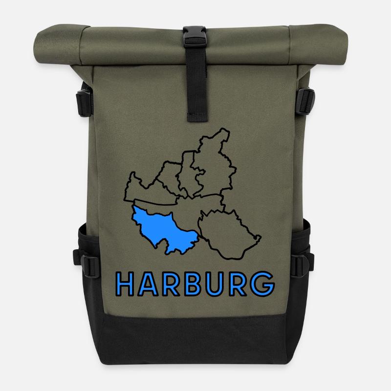 Harburg, un quartier de Hambourg - Sac à dos roll top - olive/noir