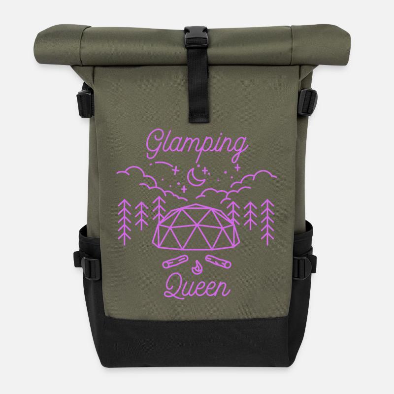 Glamping Queen - Rolltop Rucksack - Olive/Schwarz