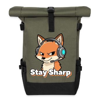 StaySharp Fox Headset - Roll Top Backpack - olive/black - Front