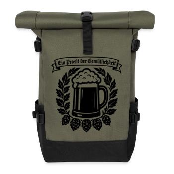 Ein Prosit der Gemütlichkeit - Rolltop Rucksack - Olive/Schwarz - Vorne