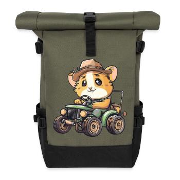 Éleveur de tracteurs pour hamsters - Sac à dos roll top - olive/noir - Devant