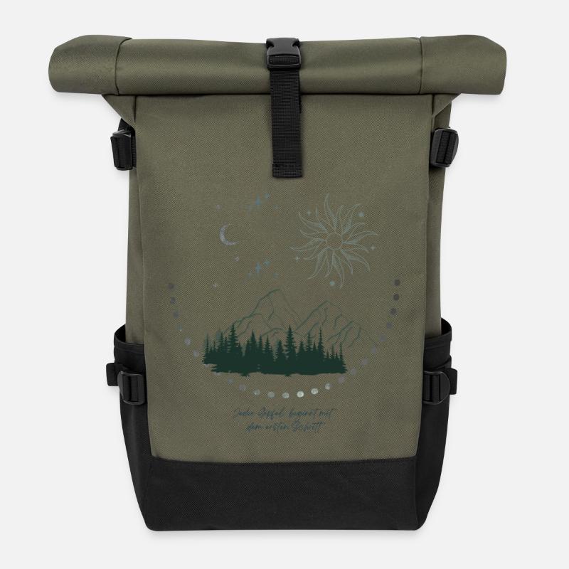 Top - Roll Top Backpack - olive/black