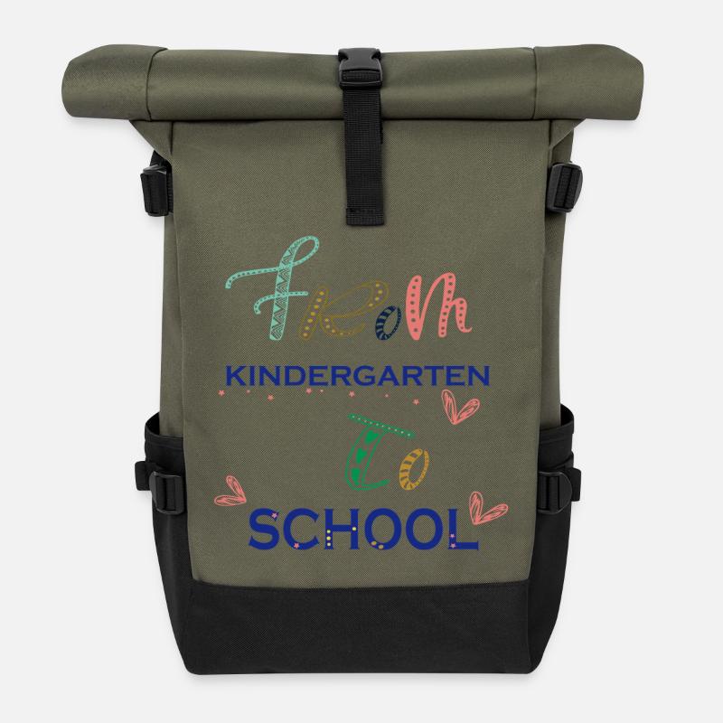 Kindergarten  - Rolltop Rucksack - Olive/Schwarz