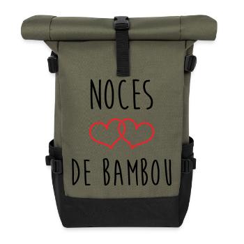 bamboo wedding 79 years of marriage - Roll Top Backpack - olive/black - Front