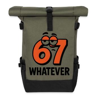 Six Seven Whatever Italian Brainrot Humor Meme  - Rolltop Rucksack - Olive/Schwarz - Vorne